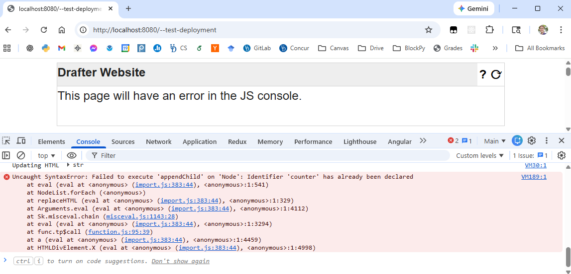 JavaScript Error in Console