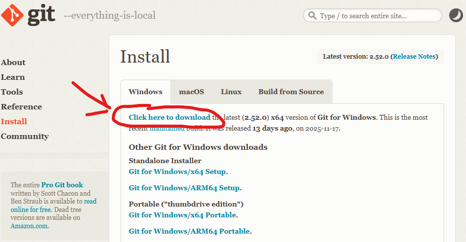 Download Git Installer